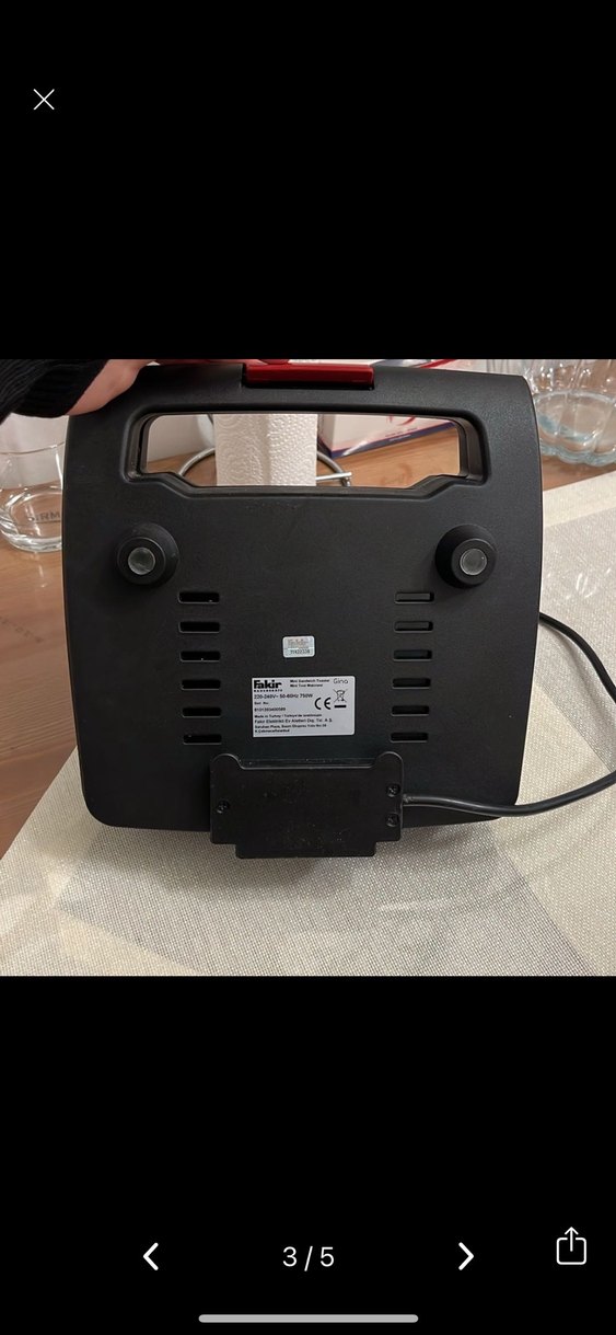 Kırmızı Fakir Gina Tost Makinesi - Görsel 2