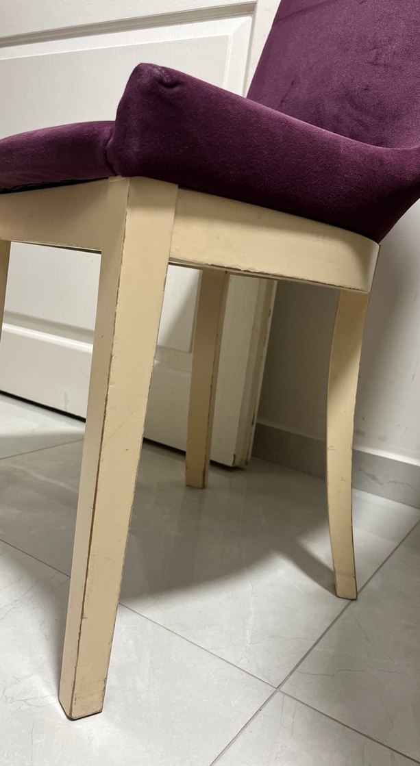 Parlak Mor Yüksek Sandalye 3 adet - Görsel 4