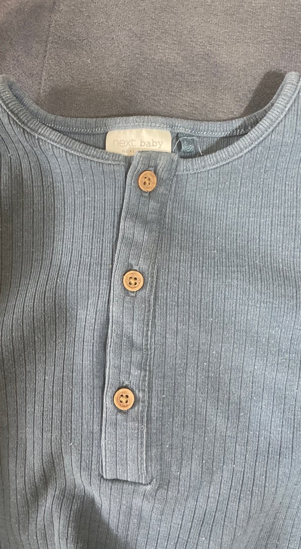 2li Düğmeli Mavi tonlu Bebek Çıtçıtlı Body - Görsel 2