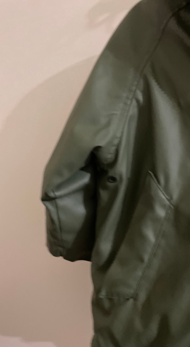 Erkek Çocuk Haki Deri Düğmeli Mont - Görsel 5