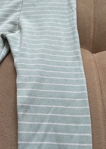 Çocuk yeşil Çizgili Pamuklu Tayt - Görsel 4