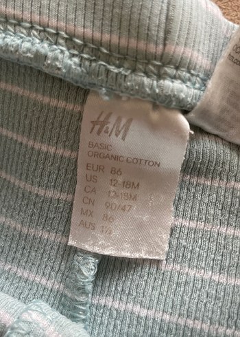 Çocuk yeşil Çizgili Pamuklu Tayt - Görsel 2