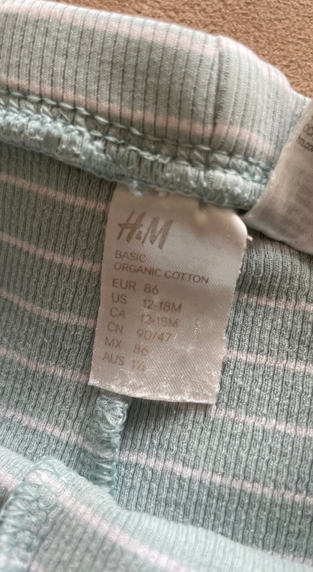 Çocuk yeşil Çizgili Pamuklu Tayt - Görsel 2