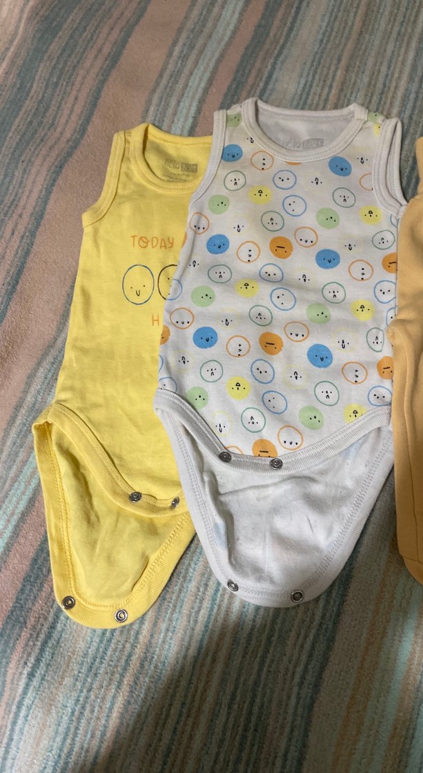 Sarı Pamuklu Askısız Bebek Body - Görsel 3