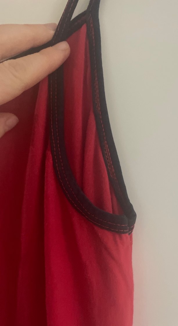 Kırmızı Askılı Uzun Plaj Elbise - Görsel 4