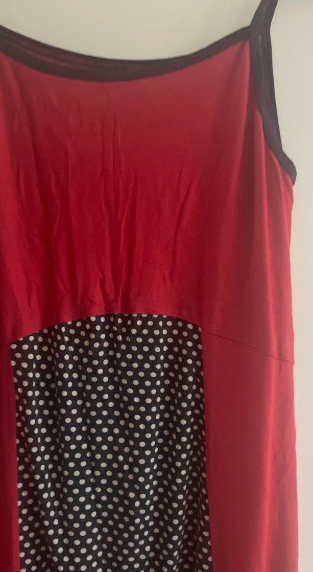 Kırmızı Askılı Uzun Plaj Elbise - Görsel 2