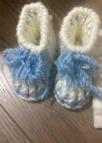 Bebek Örgü Patik ve Diz Koruyucu Seti - Görsel 3