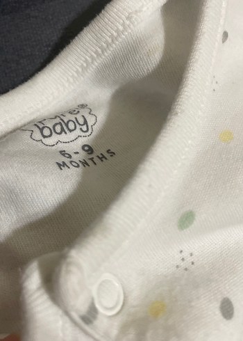 Purebaby Bebek için düğmeli beyaz hastane tulumu - Görsel 6