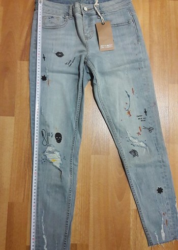 36 Beden ZARA BASIC DENIM. Sıfır Tarz. Kadın Denim Pantolon
