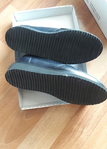 37 Beden GÖN DERİ Loafer lacivert ayakkabı