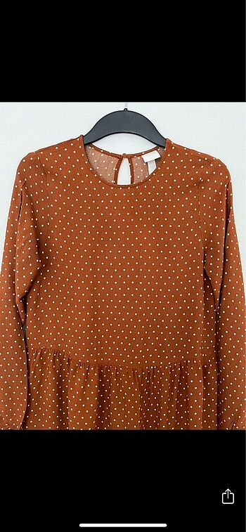 36 Beden kahverengi Renk H&M Elbise