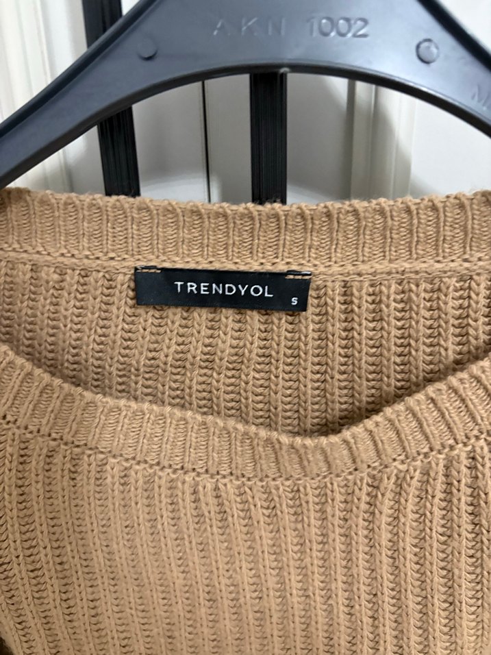 Bej Kadın Triko Kazak Uzun Kollu - Görsel 3