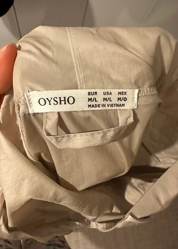 Oysho Bej Uzun  ve Kollu unisex Yağmurluk - Görsel 4