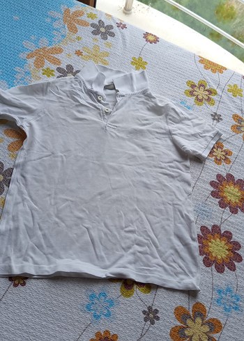Erkek Çocuk Beyaz Kısa Kollu Polo Tişört