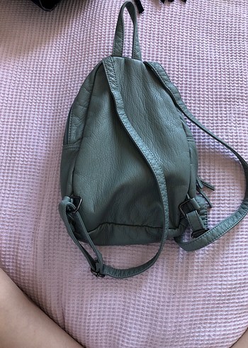 Mavi Deri Kadın Sırt Çantası - Görsel 5