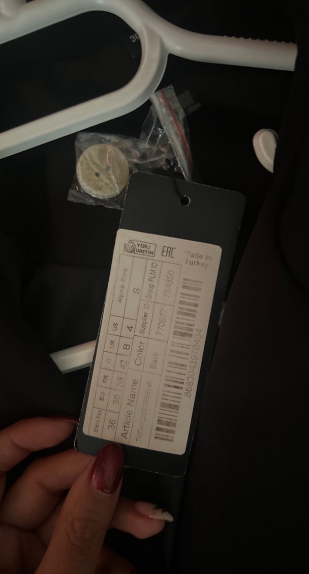 Düğmeli Siyah Mini Kadın Blazer Ceket - Görsel 2