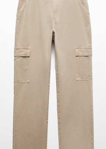 MANGO Kadın Kum Beji Regular Fit Midi Jean - Görsel 3