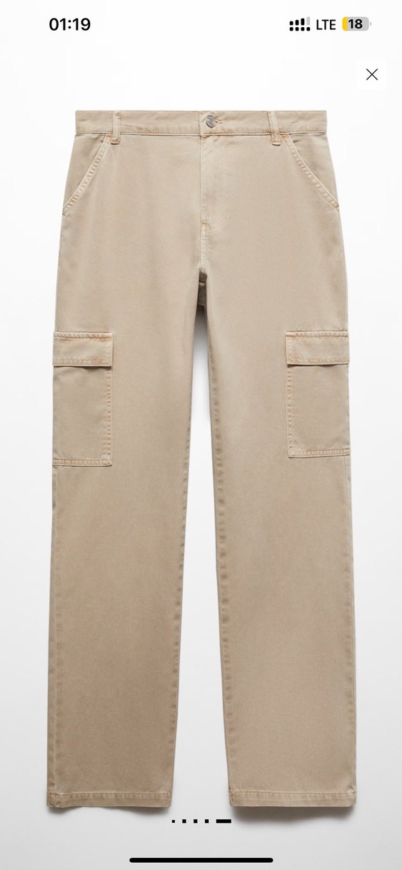 MANGO Kadın Kum Beji Regular Fit Midi Jean - Görsel 3