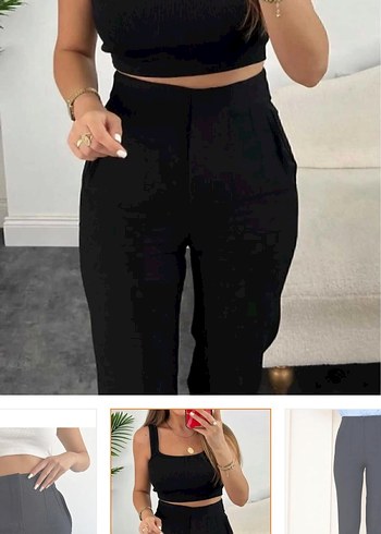 siyah Yüksel bel Pantolon - Görsel 3