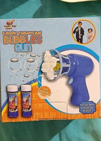 Renkli Köpük Tabancası Bubbles Gun Mavi