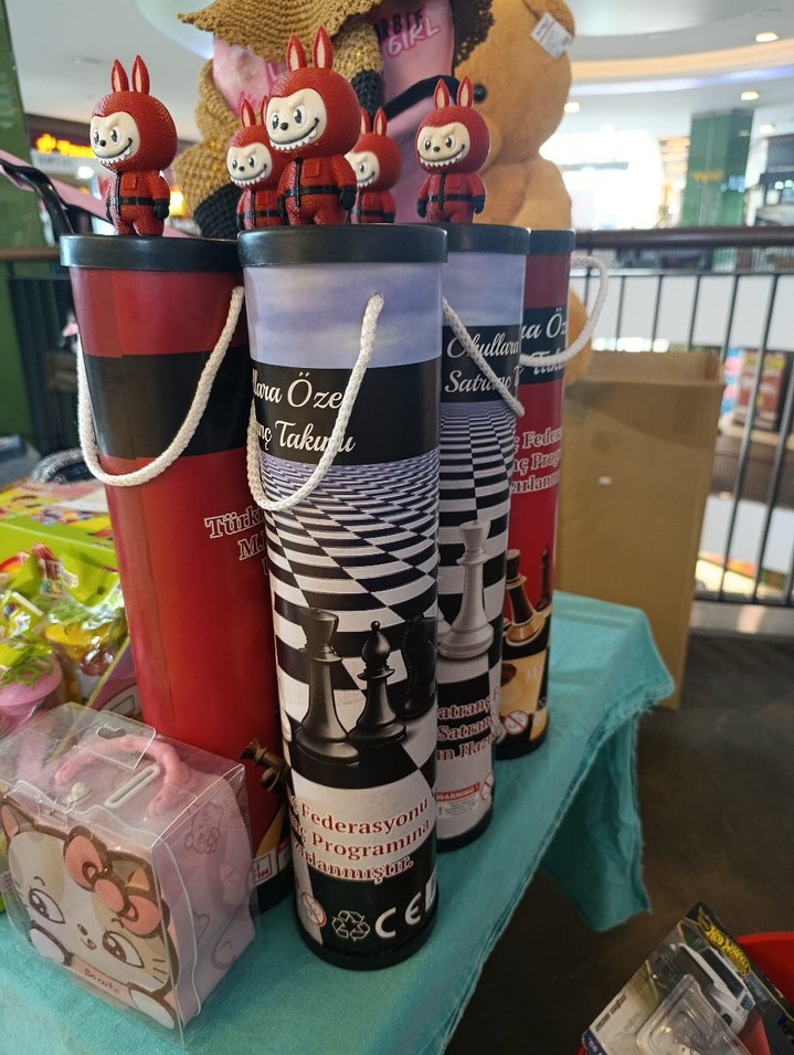 Satranç Takımı Silindirik Kutuda - Görsel 3