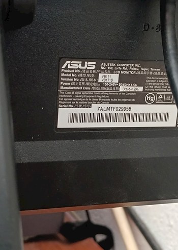  Beden Renk Monitor Asus 17