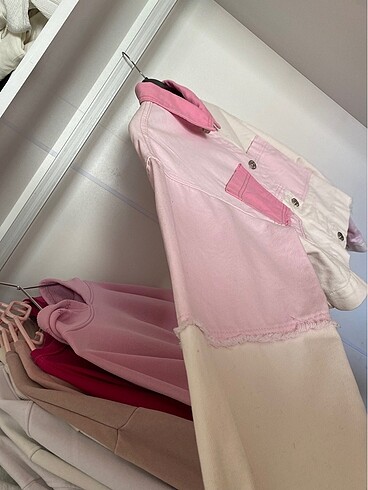 s Beden pembe Renk bershka kot ceket