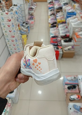 ışıklı Kız Çocuk Beyaz Bağcıksız Sneakers - Görsel 3