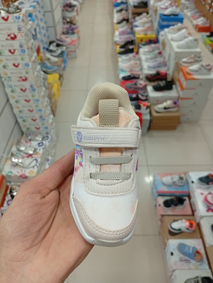 ışıklı Kız Çocuk Beyaz Bağcıksız Sneakers - Görsel 5