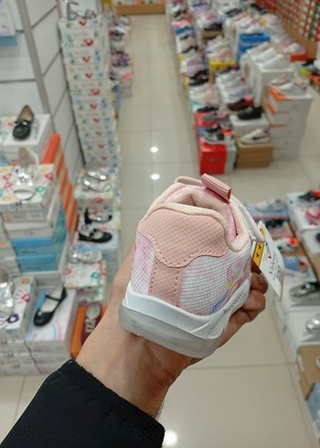 ışıklı Kız Çocuk Pembe Baskılı Cırt Cırtlı Spor Ayakkabı - Görsel 5