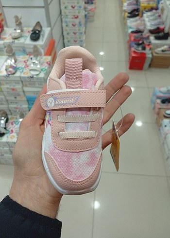 ışıklı Kız Çocuk Pembe Baskılı Cırt Cırtlı Spor Ayakkabı - Görsel 2