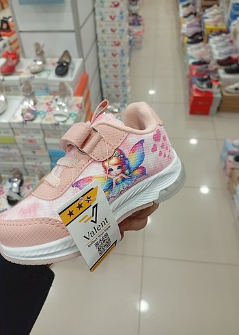 ışıklı Kız Çocuk Pembe Baskılı Cırt Cırtlı Spor Ayakkabı - Görsel 6