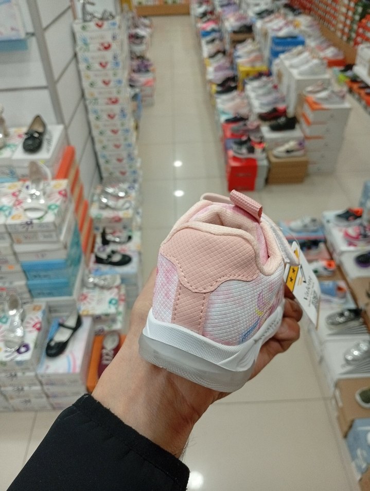 ışıklı Kız Çocuk Pembe Baskılı Cırt Cırtlı Spor Ayakkabı - Görsel 5