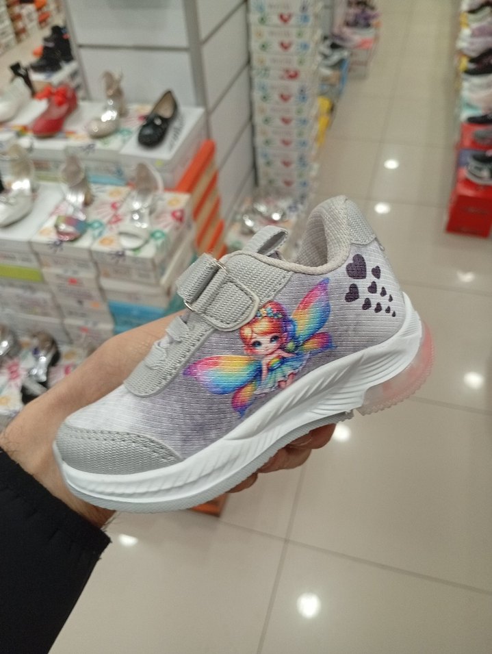 ışıklı Kız Çocuk Bağcıksız Tie-Dye Spor Ayakkabı - Görsel 5