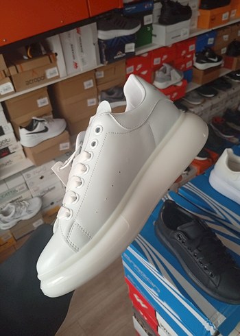 Beyaz Erkek Spor Ayakkabı Bağcıklı - Görsel 5