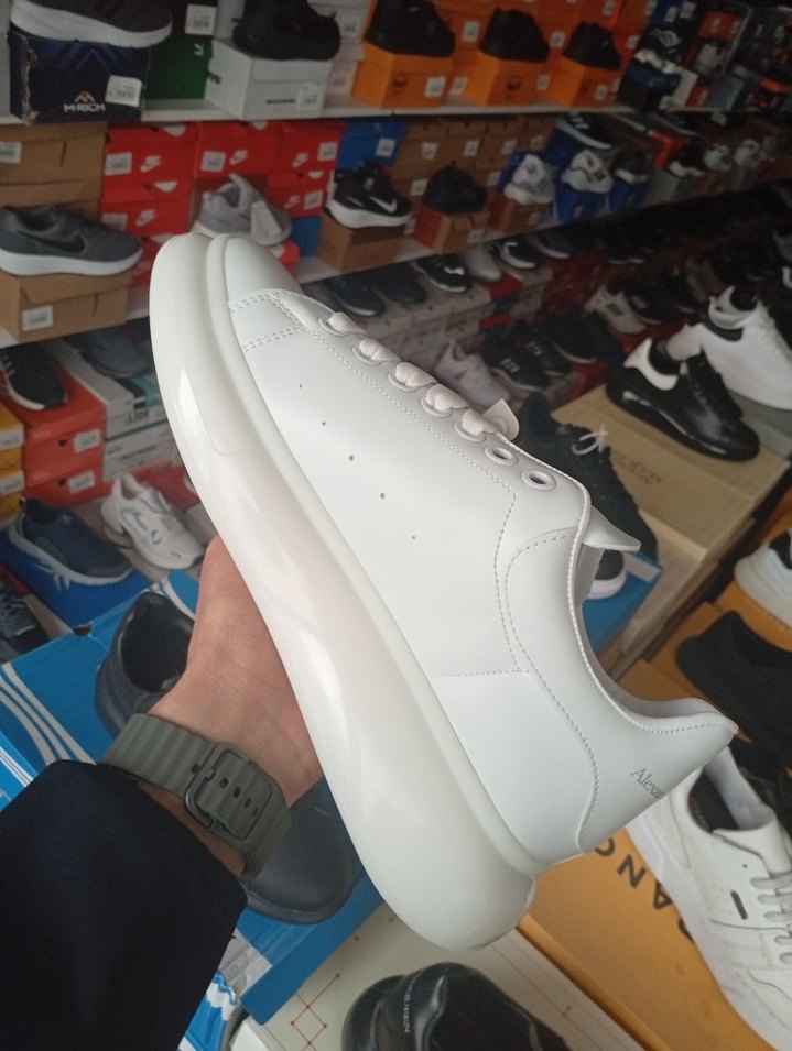 Beyaz Erkek Spor Ayakkabı Bağcıklı - Görsel 3