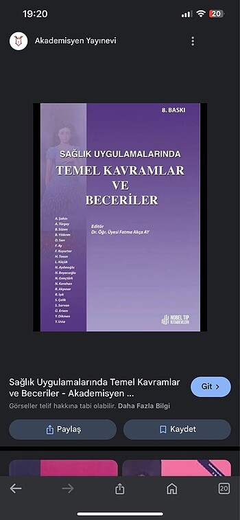 Hemşirelik esasları kitabı nobel tıp kitabevi