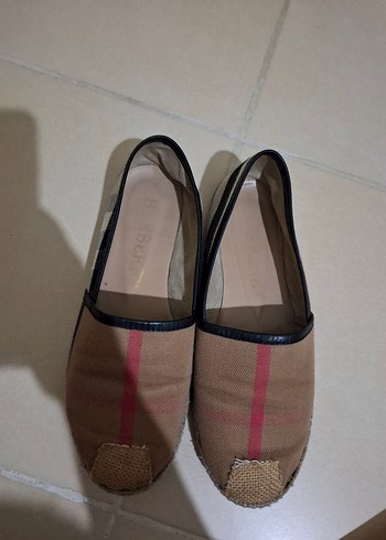 Kahverengi Kadın Dolgu Topuklu Espadril burbery hasır detaylı - Görsel 3