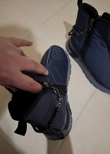 Fermuarlı kadin  Sokak Stili Gri Bot - Görsel 7