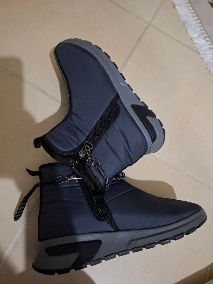 Fermuarlı kadin  Sokak Stili Gri Bot - Görsel 5