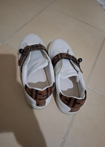 Beyaz Deri Kemerli Sneaker - Görsel 4