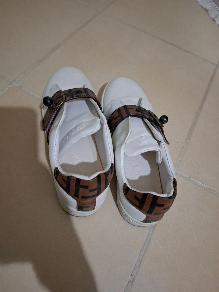 Beyaz Deri Kemerli Sneaker - Görsel 4