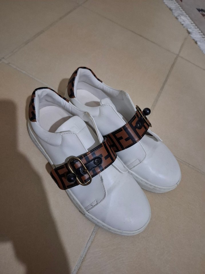 Beyaz Deri Kemerli Sneaker - Görsel 2