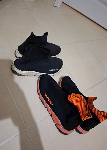 Balenciaga Siyah Turuncu Elastik Sokak Stili Spor Ayakkabı - Görsel 5