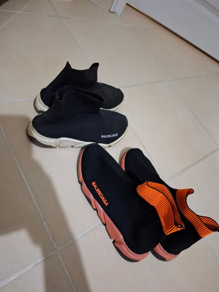 Balenciaga Siyah Turuncu Elastik Sokak Stili Spor Ayakkabı - Görsel 5