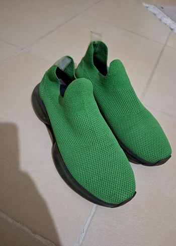 Yeşil Elastik Kadın Spor Ayakkabı - Görsel 5