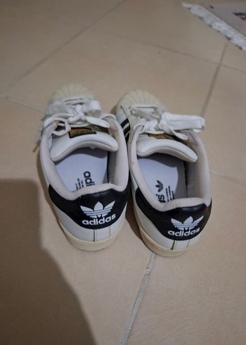 Beyaz Siyah Adidas Superstar Sneakers - Görsel 3