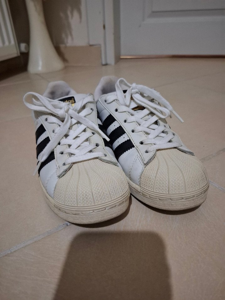 Beyaz Siyah Adidas Superstar Sneakers - Görsel 5
