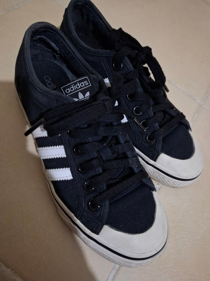 Adidas Siyah Beyaz Çizgili Spor Ayakkabı - Görsel 4