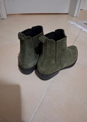 Yeşil Süet Kadın Dolgu Topuk Bot - Görsel 3